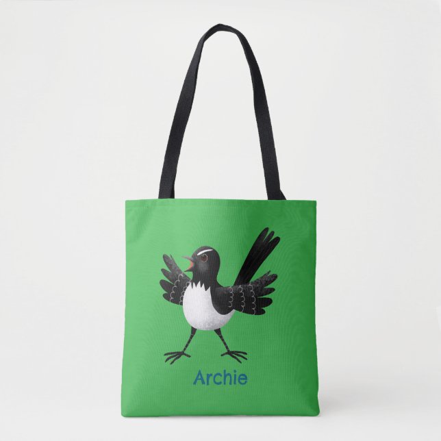 Australischer Willie Wagtail Cartoon personalisier (Vorderseite)