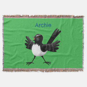 Australischer Willie Wagtail Cartoon personalisier Decke