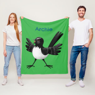 Australischer Willie Wagtail Cartoon personalisier Fleecedecke