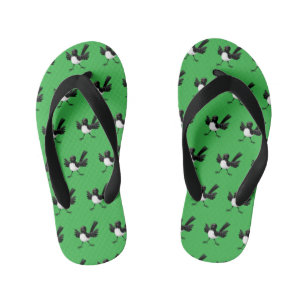 Australischer Willie Wagtail Cartoon personalisier Kinderbadesandalen