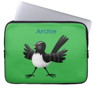 Australischer Willie Wagtail Cartoon personalisier Laptopschutzhülle