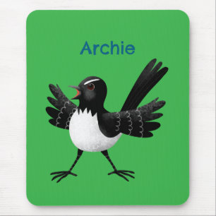 Australischer Willie Wagtail Cartoon personalisier Mousepad