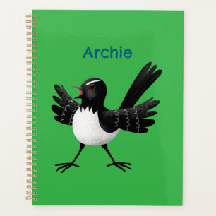 Australischer Willie Wagtail Cartoon personalisier Planer