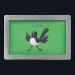 Australischer Willie Wagtail Cartoon personalisier Rechteckige Gürtelschnalle<br><div class="desc">Ein niedlicher australischer Willie Wagtail,  der bereit ist,  die Welt zu übernehmen. Gezeichnet in lustigen Cartoon Illustrationsstil.</div>