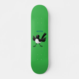 Australischer Willie Wagtail Cartoon personalisier Skateboard