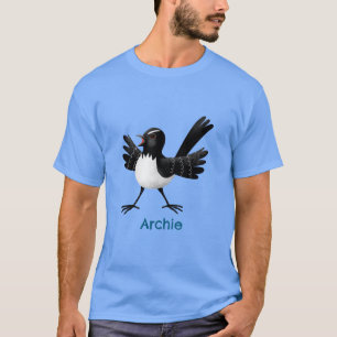 Australischer Willie Wagtail Cartoon personalisier T-Shirt