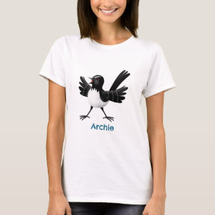 Australischer Willie Wagtail Cartoon personalisier T-Shirt