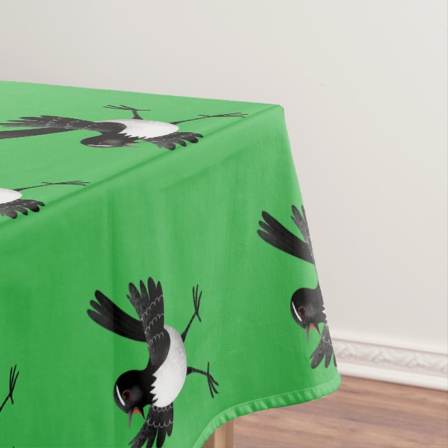 Australischer Willie Wagtail Cartoon personalisier Tischdecke (Beispiel)