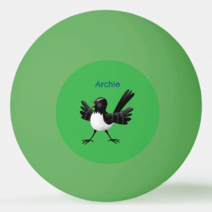 Australischer Willie Wagtail Cartoon personalisier Tischtennisball