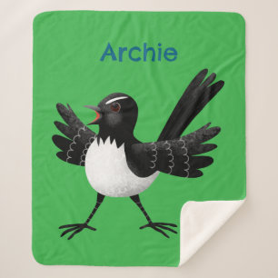 Australischer Willie Wagtail Cartoon Sherpadecke