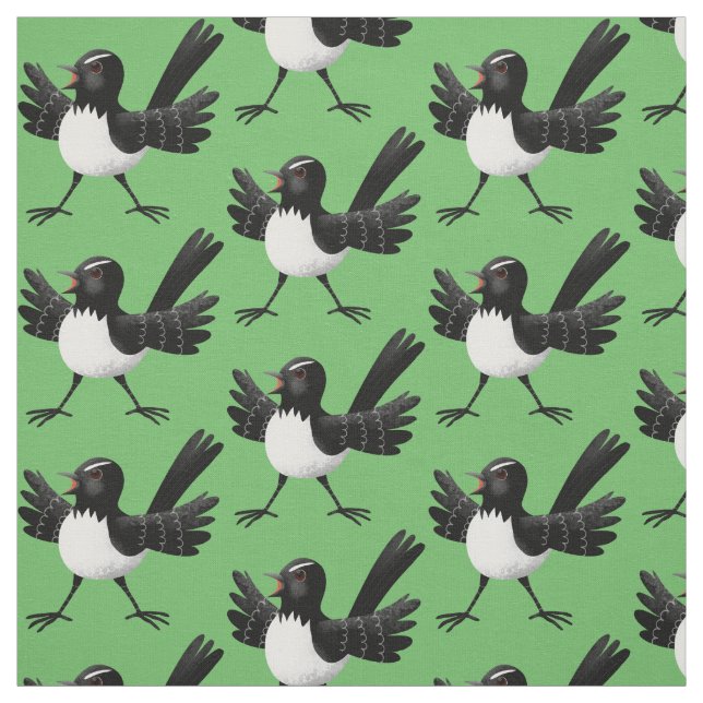 Australischer Willie Wagtail Cartoon Stoff (Muster)
