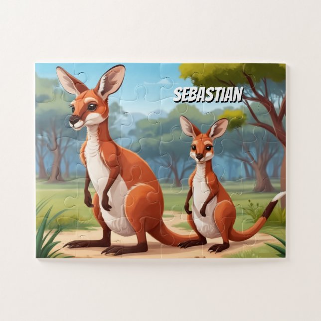 Australisches Abenteuer mit Little Kangaroos Puzzle (Horizontal)
