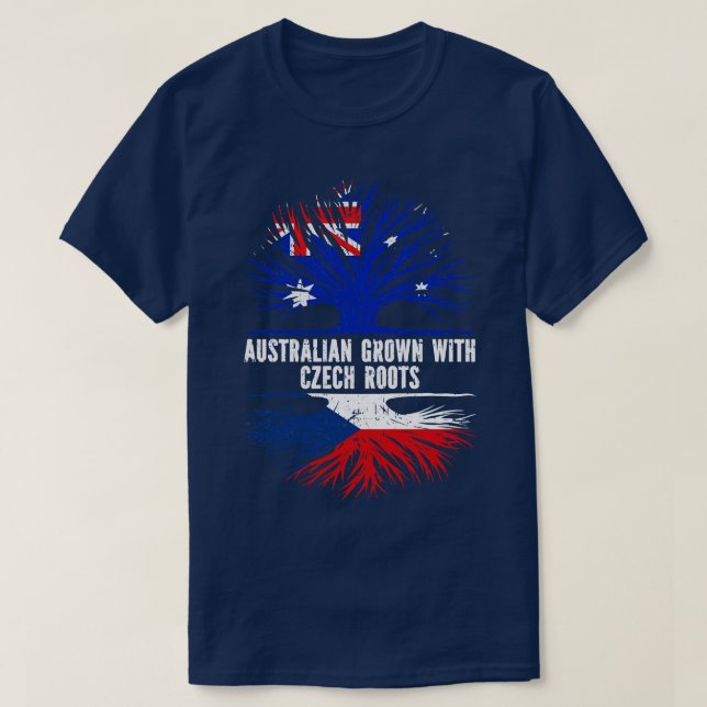 Australisches Anbau mit Flagge der Tschechischen R T-Shirt (Design vorne)