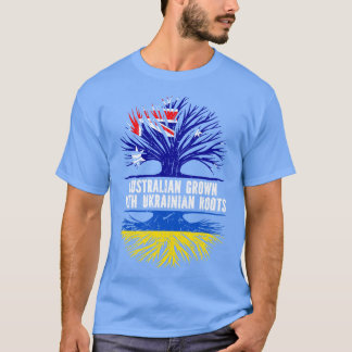 Australisches Anbau mit ukrainischer Roots-Flagge T-Shirt