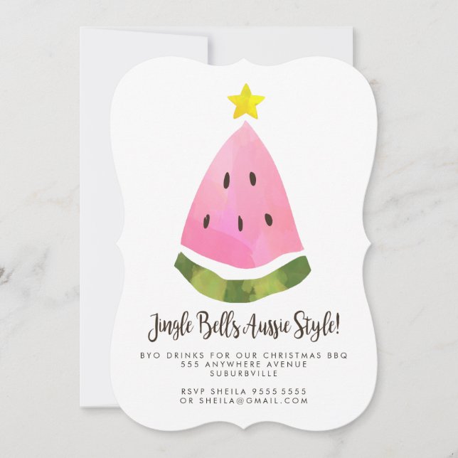 Australisches Aussie Summer Christmas Xmas GRILLEN Einladung (Vorderseite)