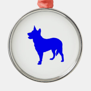 Australisches blaues Heeler Silbernes Ornament