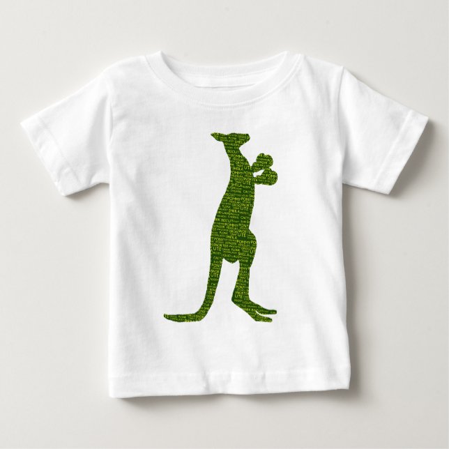 Australisches Boxkangaroo mit Slang Typografie Baby T-shirt (Vorderseite)