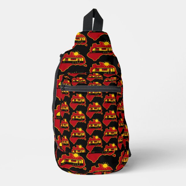 Australisches Caravan-Camping Crossbody Bag (Vorderseite)