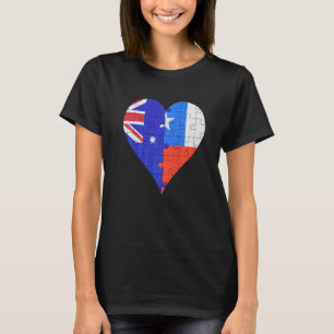 Australisches chilenisches Flaggenherz T-Shirt