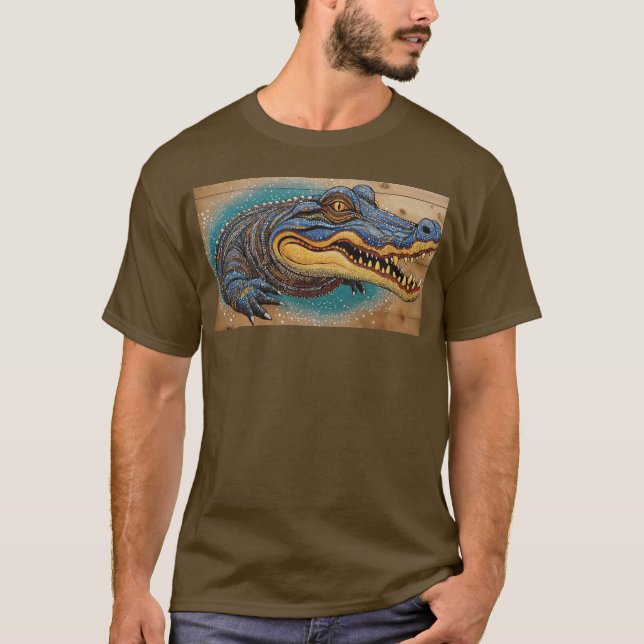 Australisches Crocodile Art Design T-Shirt (Vorderseite)