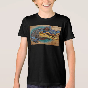 Australisches Crocodile Art Design Tri-Blend Shirt