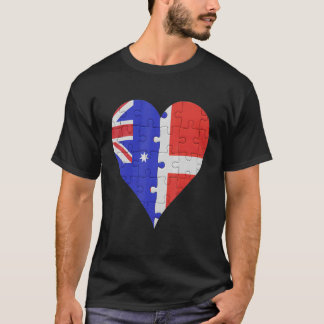 Australisches dänisches Flaggenherz T-Shirt