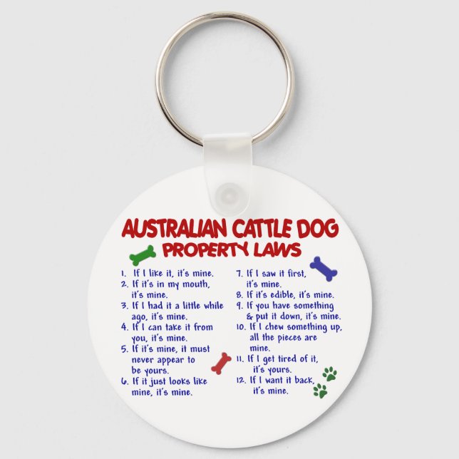 AUSTRALISCHES DOG-Eigentumsrecht "CATTLE DOG" 2 Schlüsselanhänger (Vorderseite)