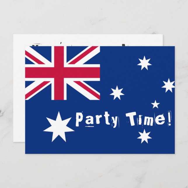 Australisches Flag Party Anpassbare Einladungen (Vorne/Hinten)