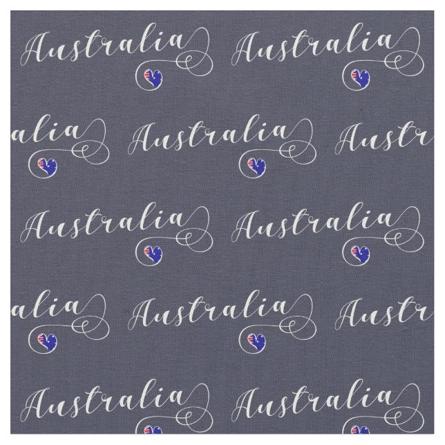 Australisches Flaggenherz, australisches Design Stoff (Nahaufnahme)