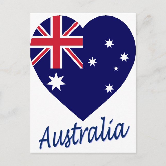 Australisches Flaggenherz Postkarte (Vorderseite)