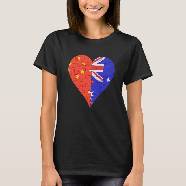 Australisches Flaggenherz T-Shirt (Vorderseite)