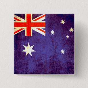 Australisches Flaggenknopf-Abzeichen in rotem Button