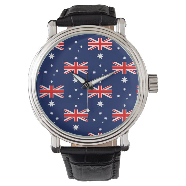 Australisches Flaggenmuster Armbanduhr (Vorderseite)