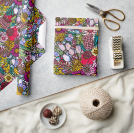 Australisches Gartenmuster für die Summer Wildblum Geschenkpapier