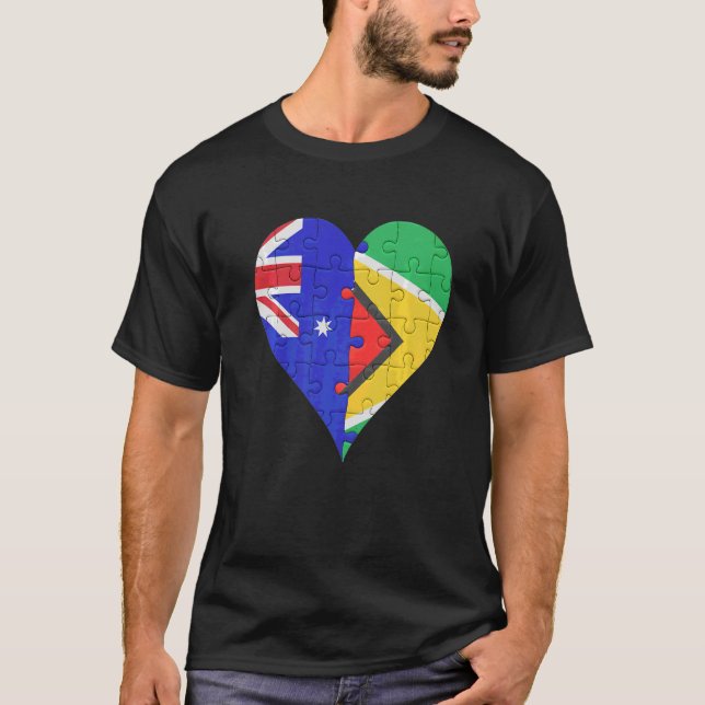 australisches Guyanischer Flaggenherz T-Shirt (Vorderseite)
