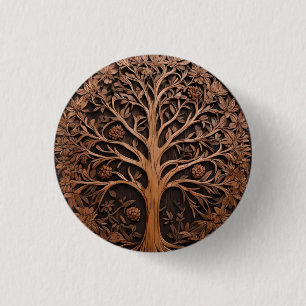 Australisches Holz: 3D Warah Tree Wood Print, Button