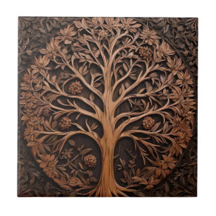 Australisches Holz: 3D Warah Tree Wood Print, Fliese