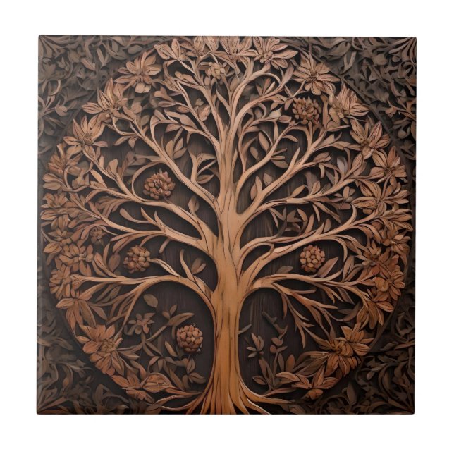 Australisches Holz: 3D Warah Tree Wood Print, Fliese (Vorderseite)