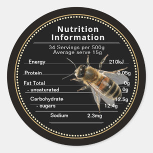 Australisches Honey mini Nutrition Information Lab Runder Aufkleber
