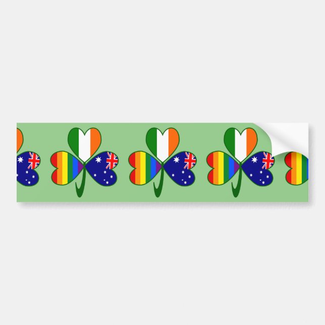 Australisches Irish Gay Pride Kleeblatt Autoaufkleber (Vorne)