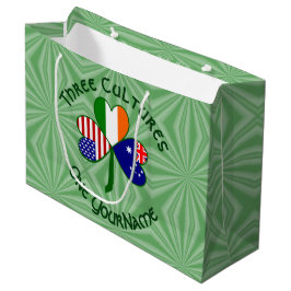 Australisches Irish USA Flags Kleeblatt Personalis Große Geschenktüte
