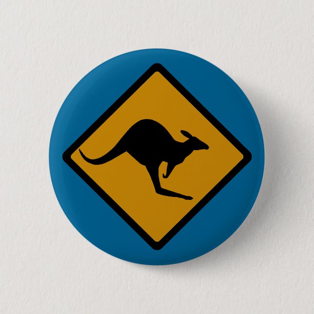 Australisches Känguru-Übergangszeichen Button (Vorderseite)