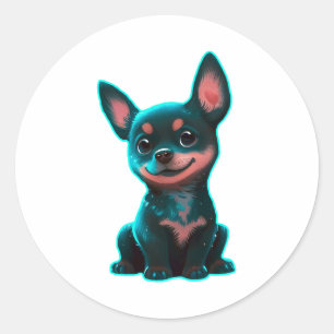 Australisches Kelpie-Welpennebel Runder Aufkleber