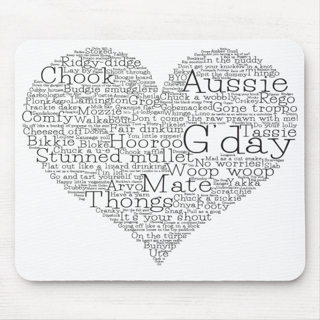 Australisches Lang-Herz Mousepad (Vorne)