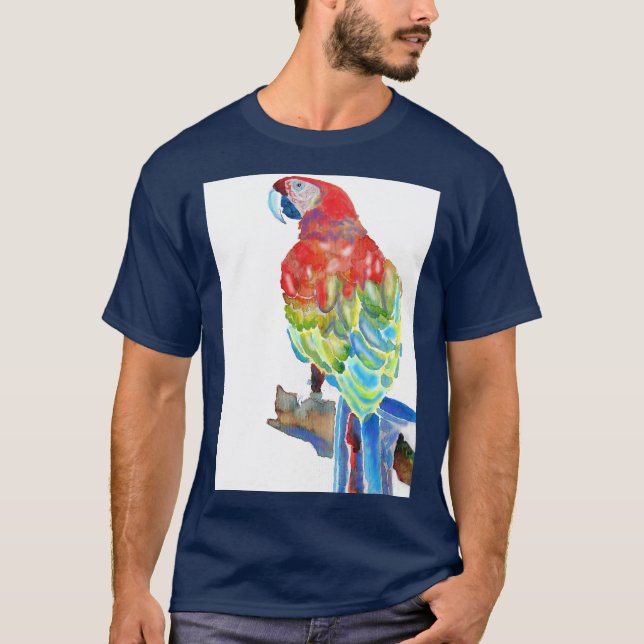 Australisches Macaw Parrot Watercolor art T Shirt (Vorderseite)