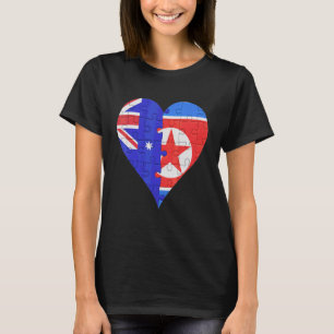 Australisches Nordkoreanisches Flaggenherz T-Shirt