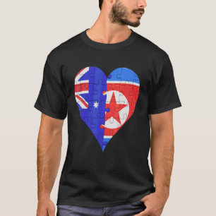 Australisches Nordkoreanisches Flaggenherz T-Shirt