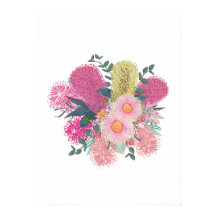 Australisches Outback Rosa und Gelb Blüten