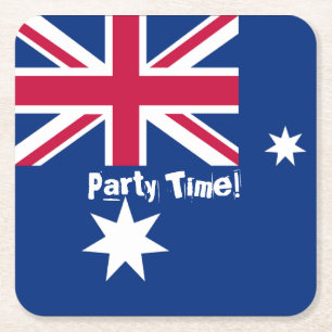 Australisches Party Time Rechteckiger Pappuntersetzer