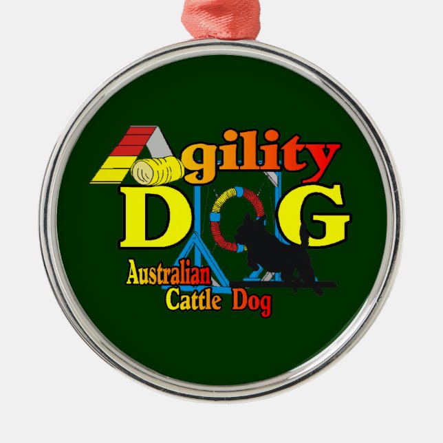 Australisches Rind Dog Agility Ornament Aus Metall (Vorne)